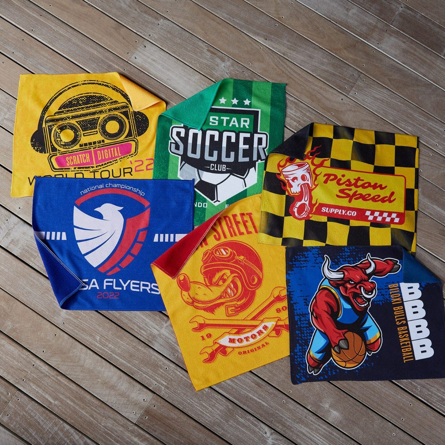 Coloured Back Rally Towel 15x18