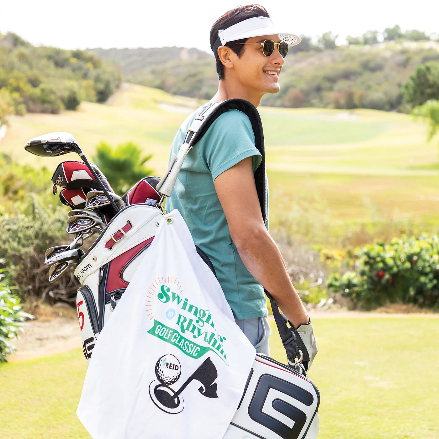 Custom Velour Golf Towel with Grommet & Hook 16x30