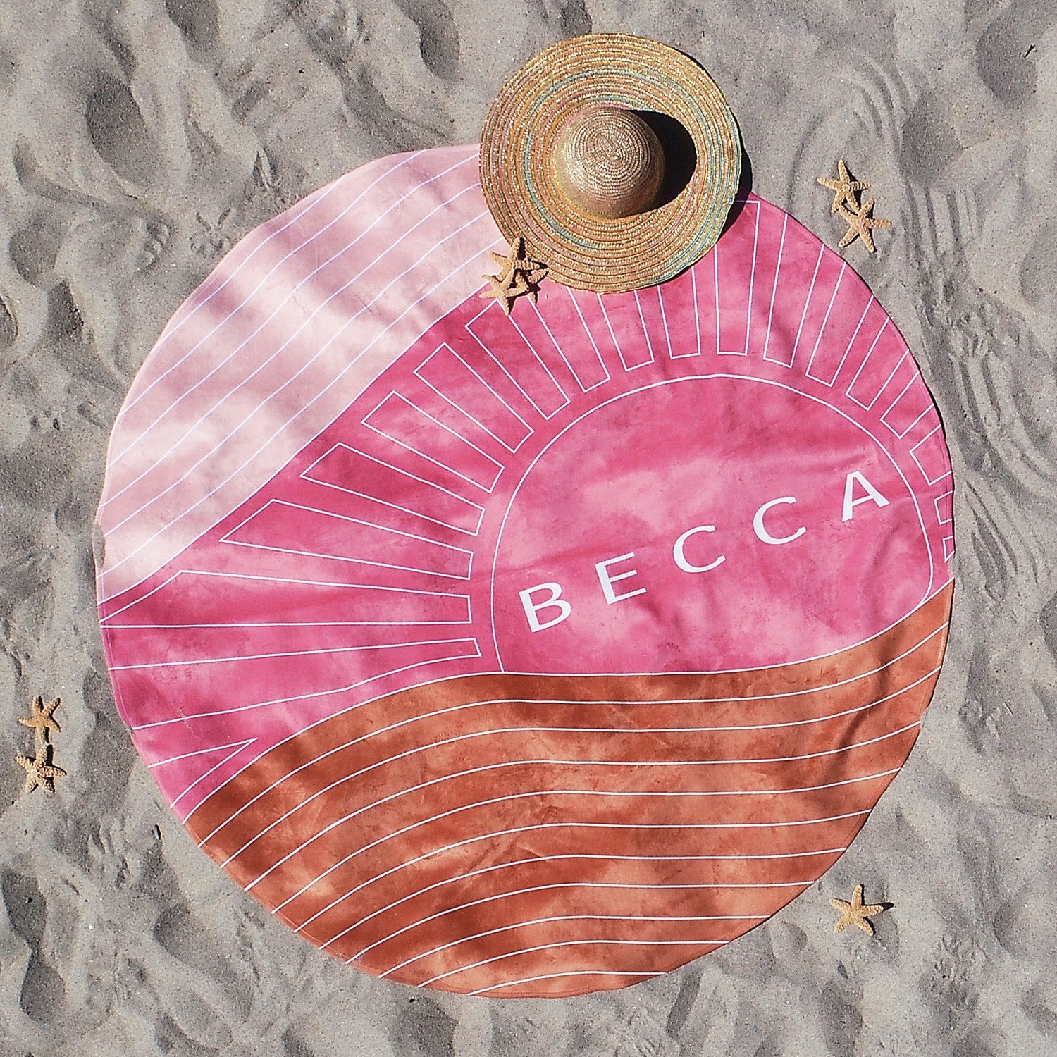 Round Plush Velour Beach Towel