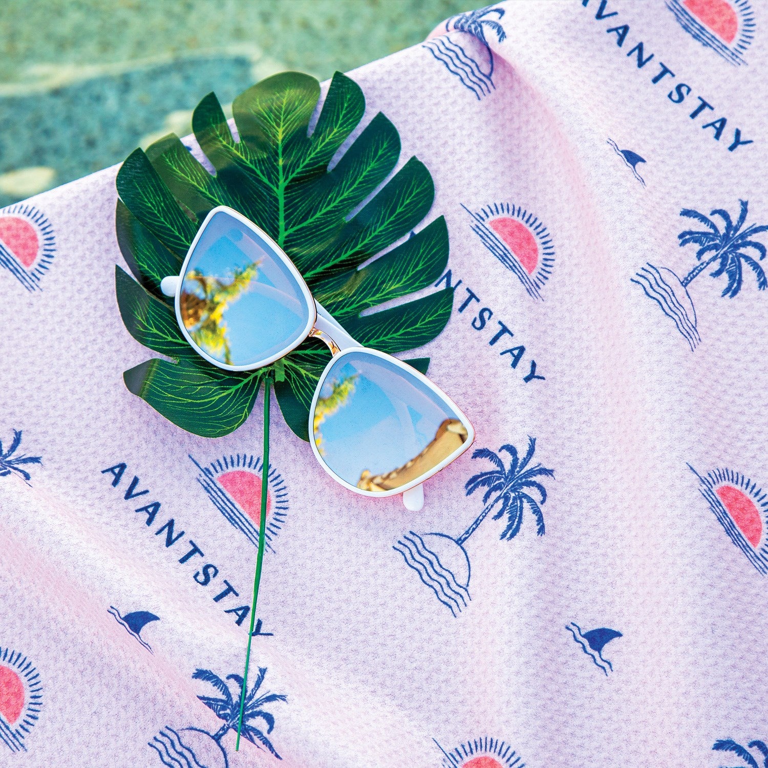 Sublimated Sand-Proof Waffle Beach Towel 30x60