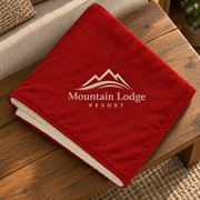 Embroidered Sherpa Throw Blanket 50"x60"