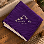 Embroidered Sherpa Throw Blanket 50"x60"