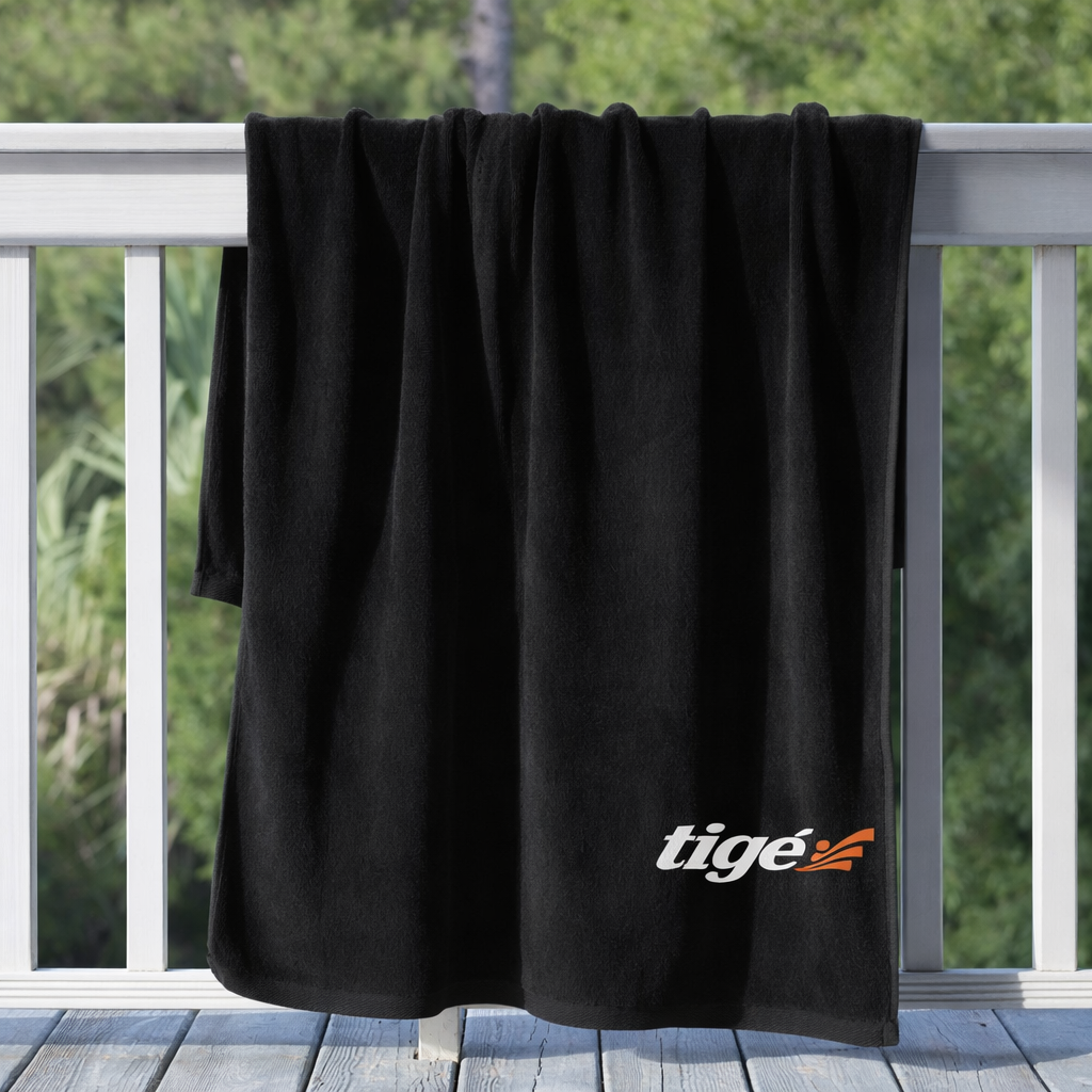 Heavyweight Black Velour Beach Towels 30x60