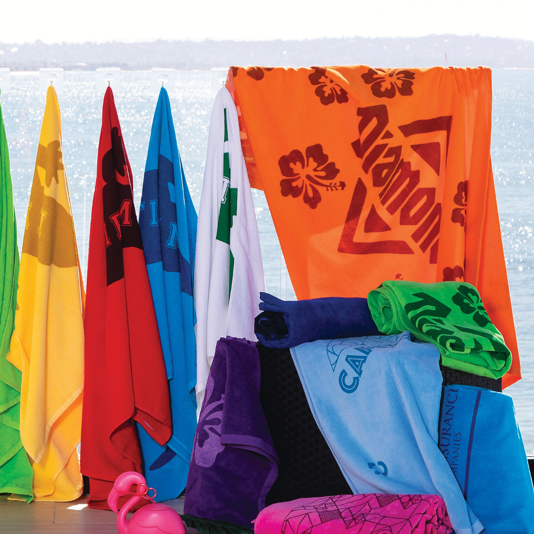 Coloured Velour Beach Towels 30x60